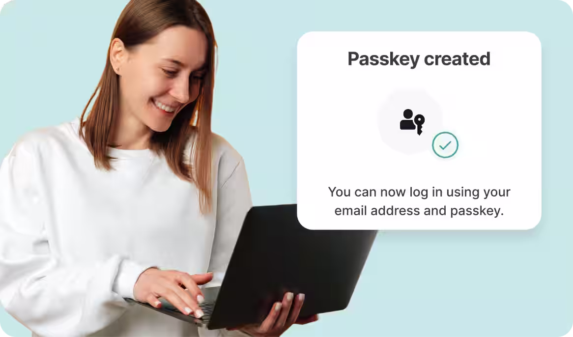 passkey successfully created via laptop