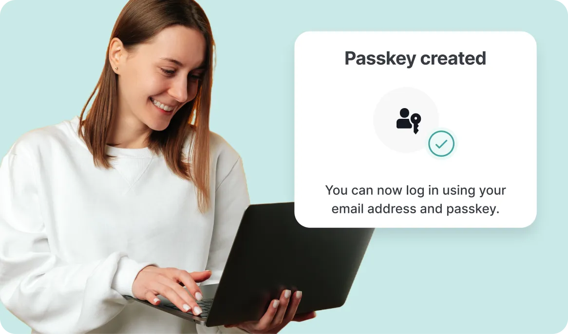 passkey successfully created via laptop
