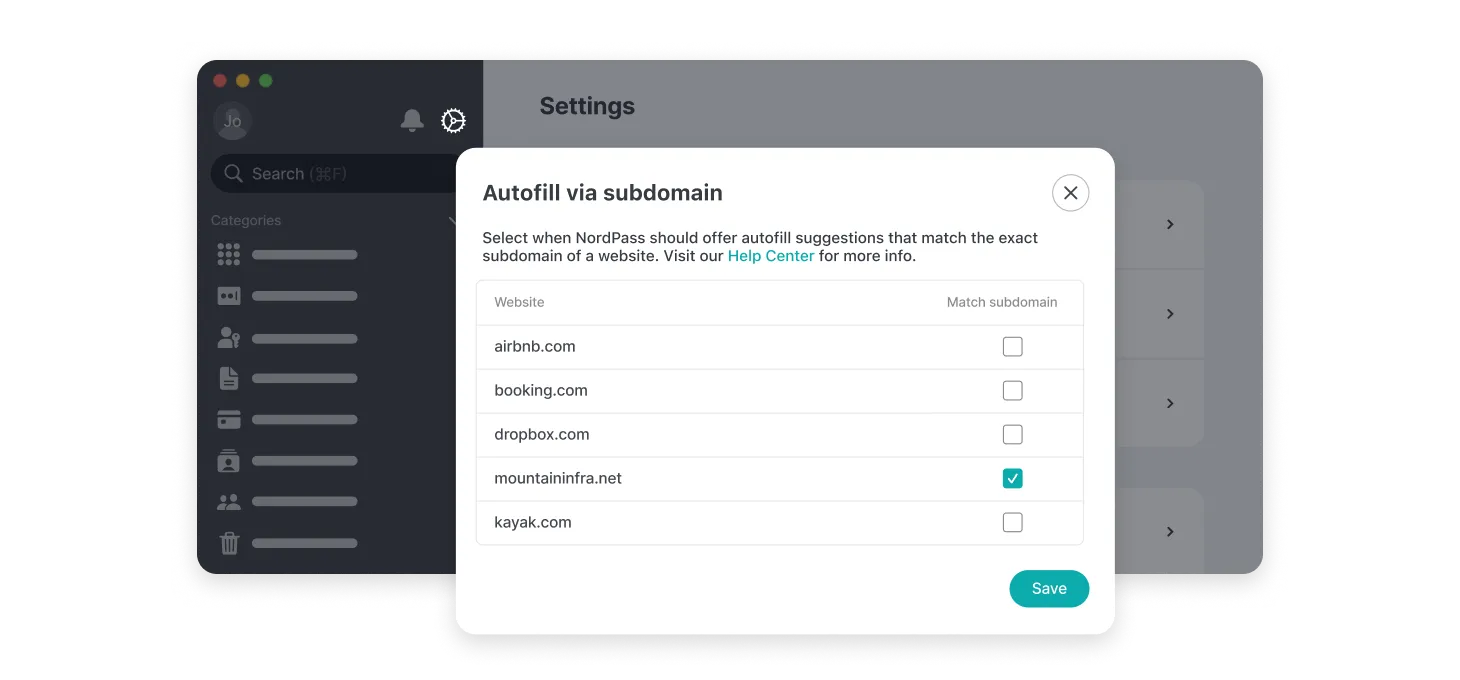 how to autofill via subdomain nordpass dashboard view