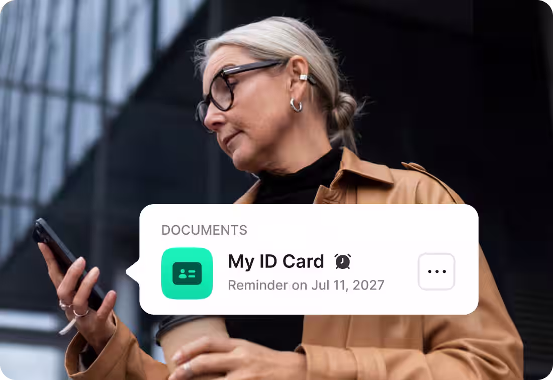 Person receiving ID Card expiration reminder notification