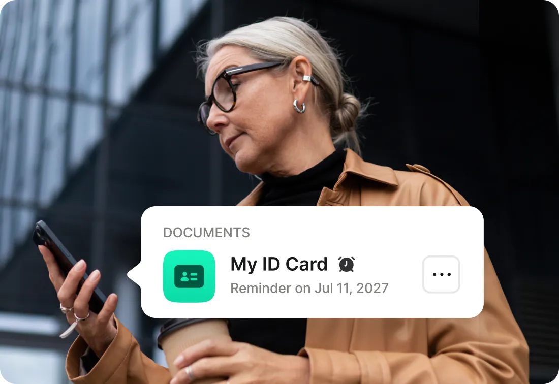 Person receiving ID Card expiration reminder notification