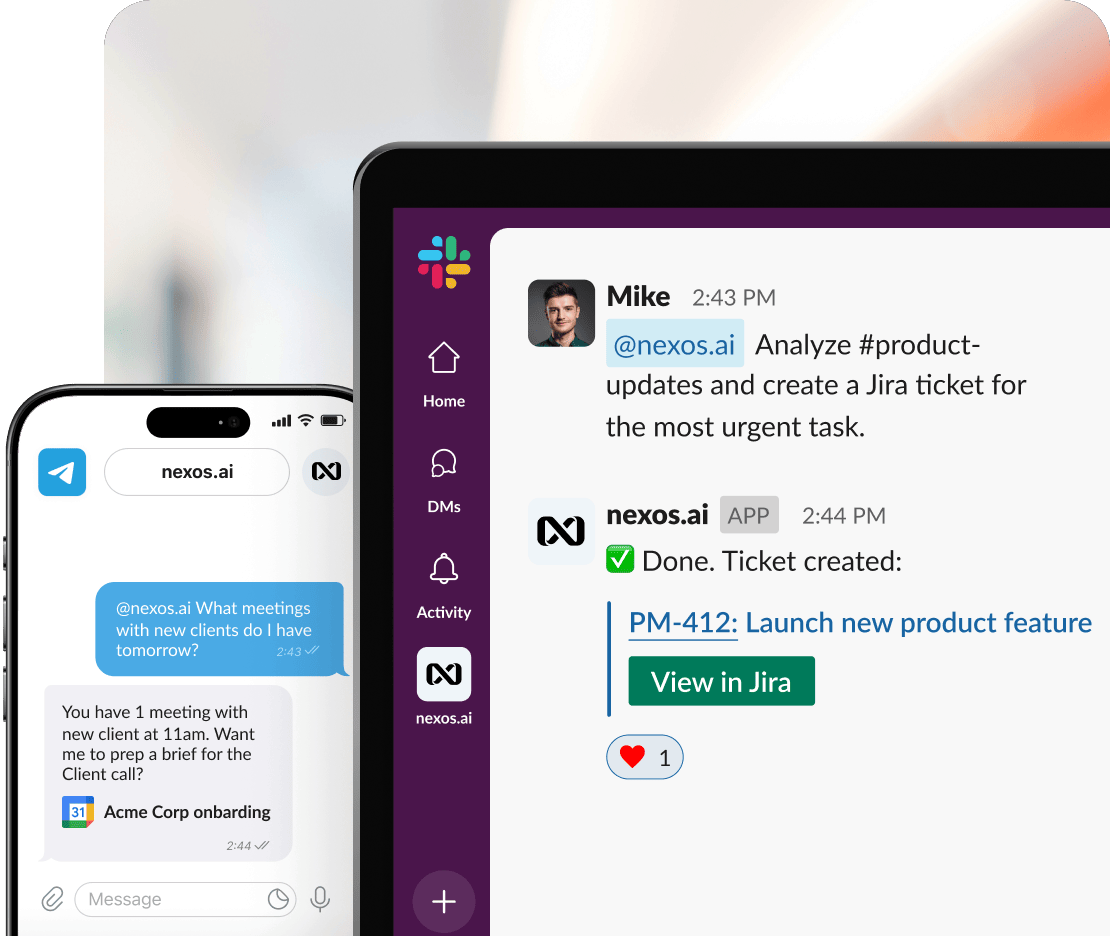 nexos.ai in Slack and on mobile