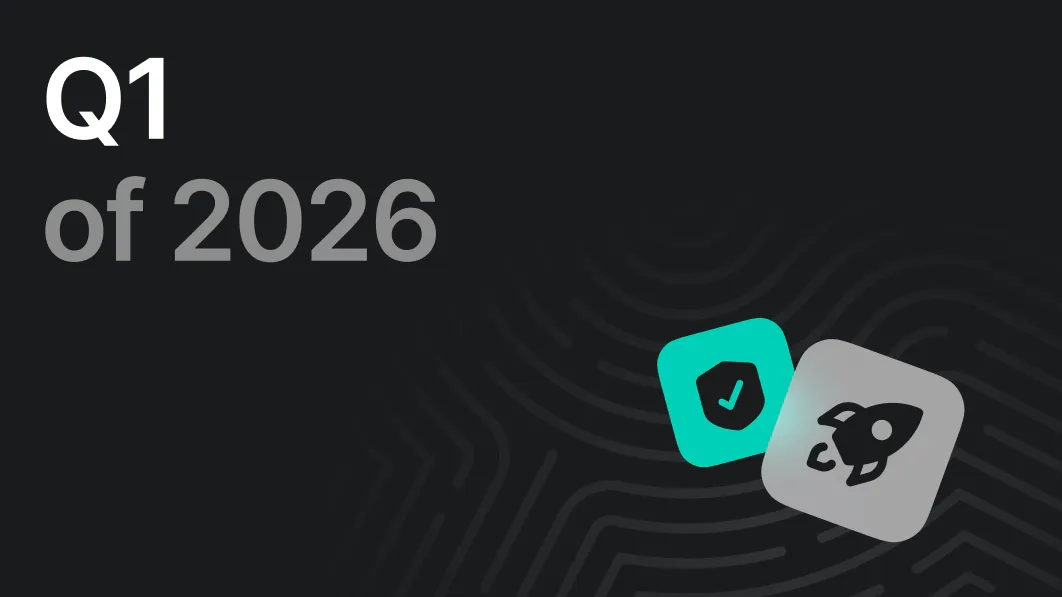 Q1 2026 quarterly review banner with checkmark and rocket icons