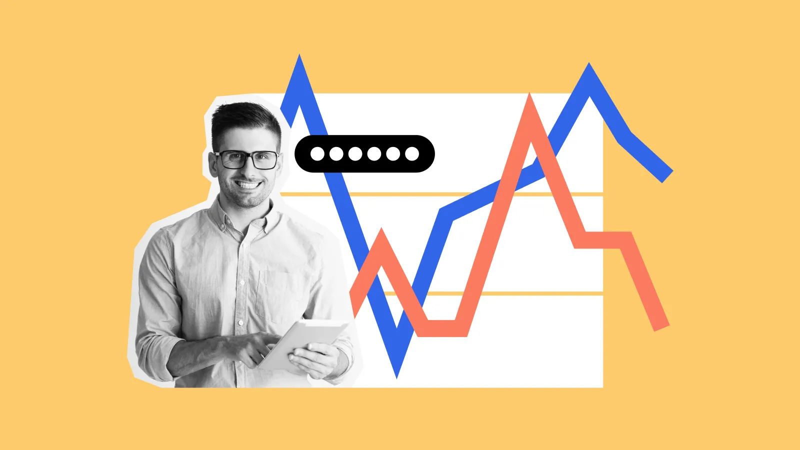 Finance person in a background of charts