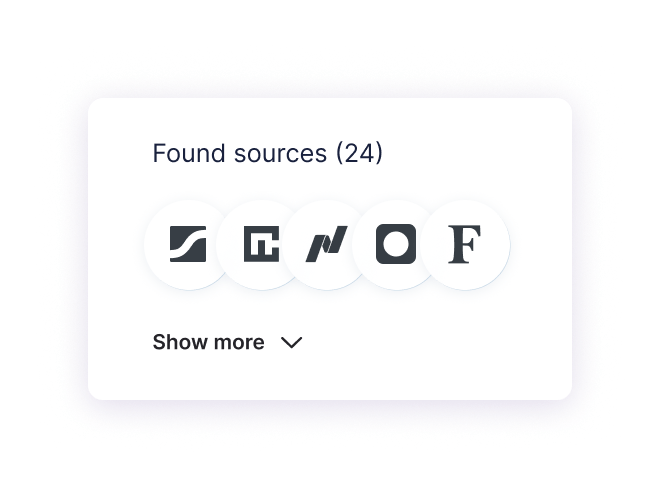 Found sources (24) — list of cited source icons