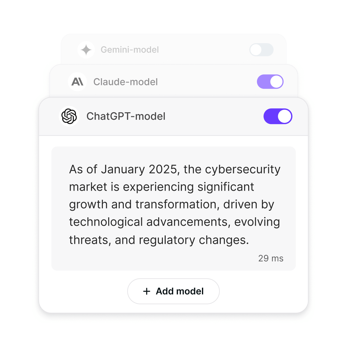 AI Chat is model-agnostic and supports all leading AI models