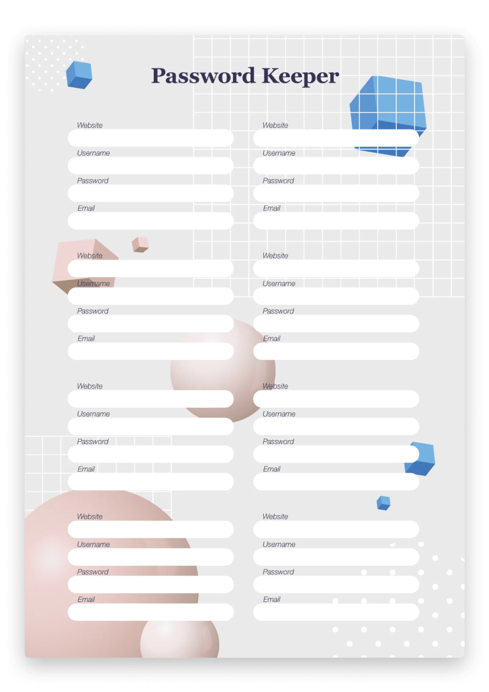 password keeper template