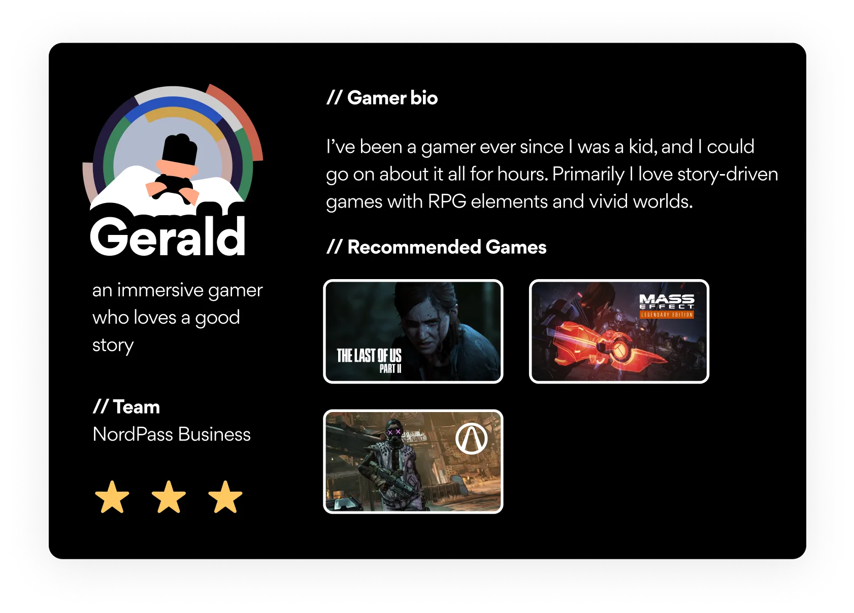 avatar card gerald