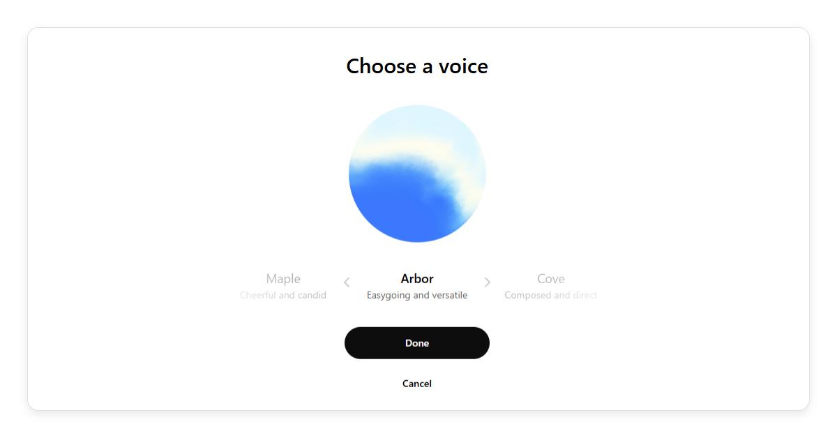 ChatGPT voice mode voice selection
