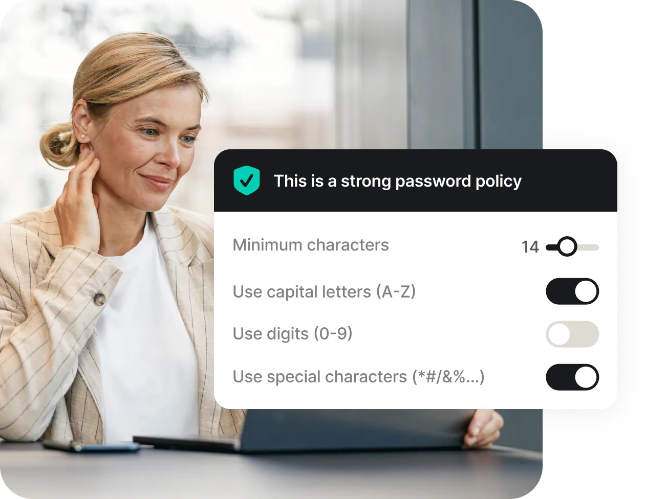 password policy women laptop