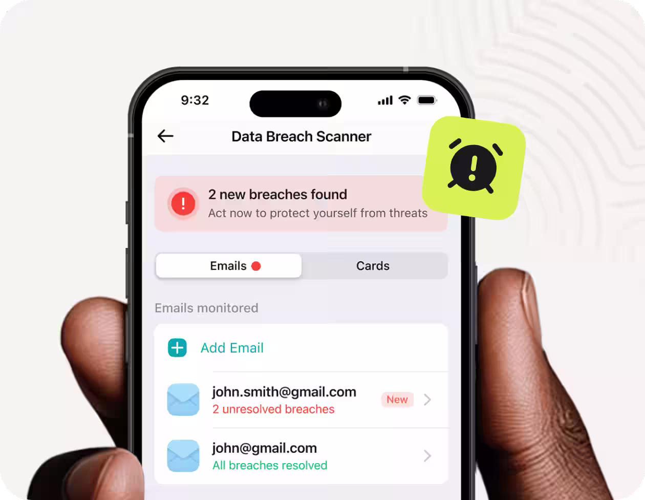 Breach scanner in app