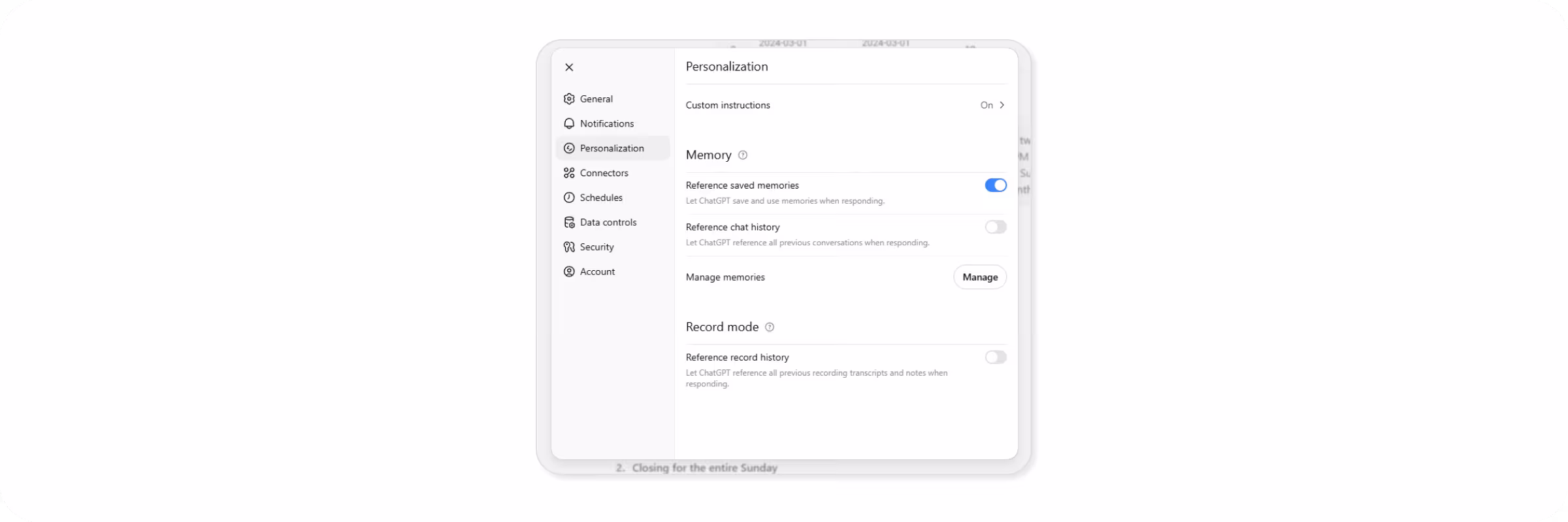 ChatGPT Plus Record mode can reference the record history