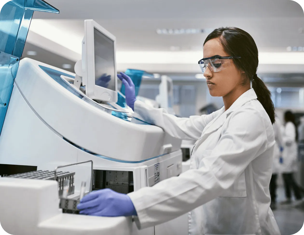 Scientist at work in modern laboratory