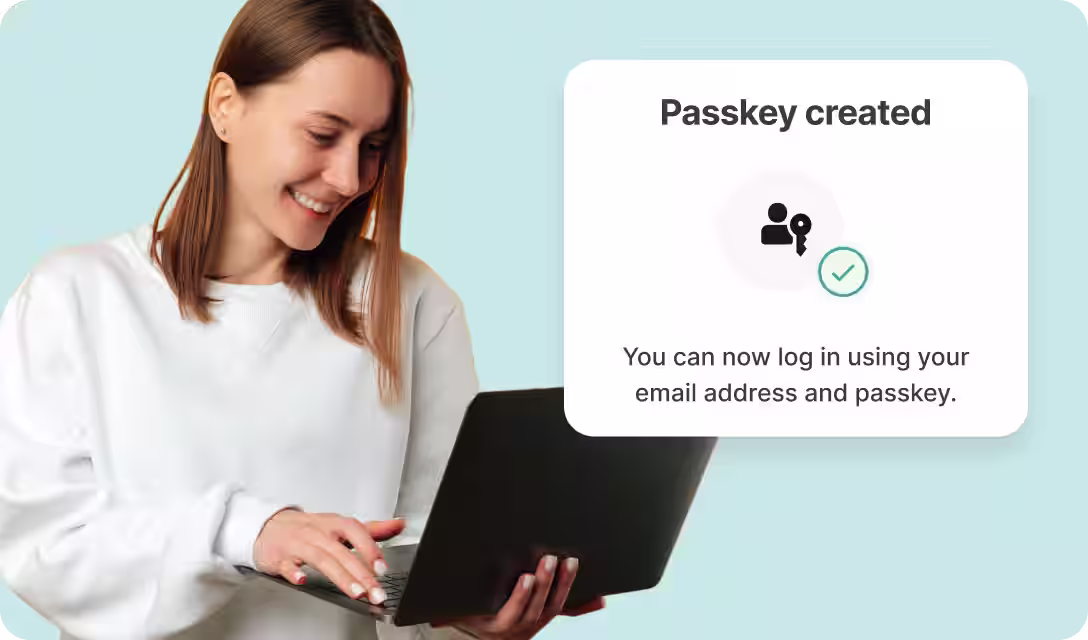 passkey successfully created via laptop