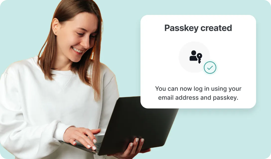 passkey successfully created via laptop